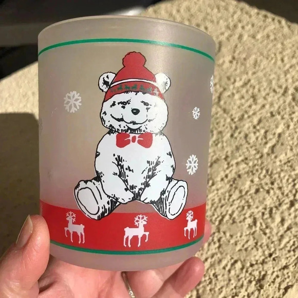 Jingle Bear (Christmas Bear from Emporium Capwell’s) Old Fashioned Cups NIP - Picture 2 of 7